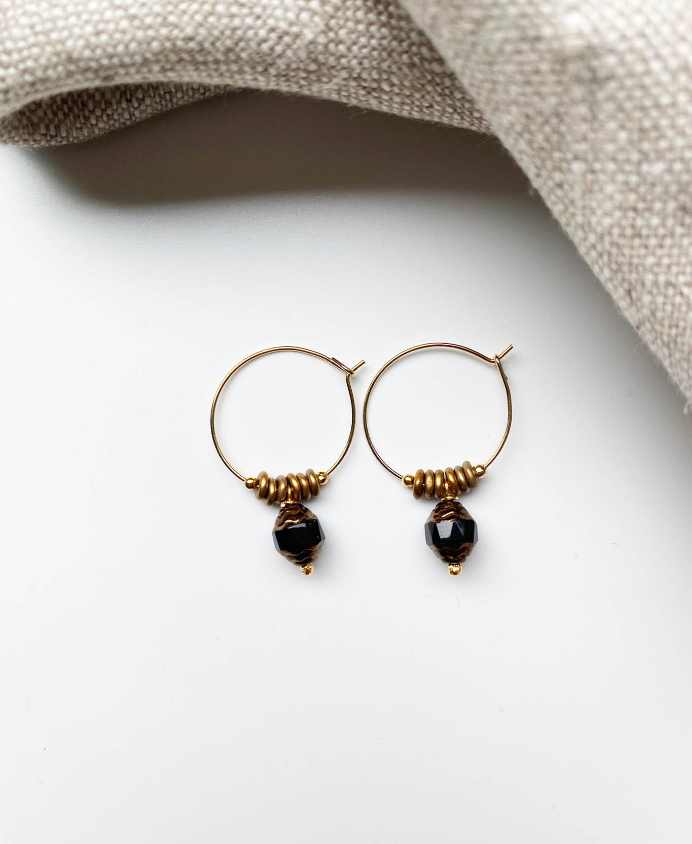 Earrings • Vintage Hoops, Black