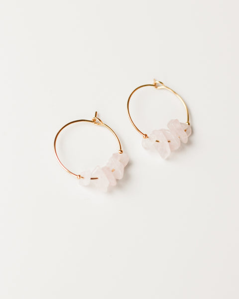 Oorbellen • Hoops - Rozenkwarts