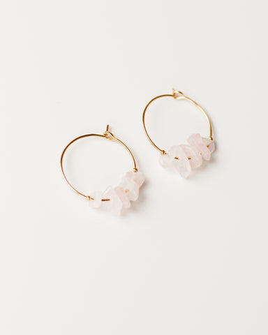 Oorbellen • Hoops - Rozenkwarts