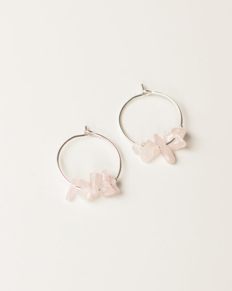 Oorbellen • Hoops - Rozenkwarts