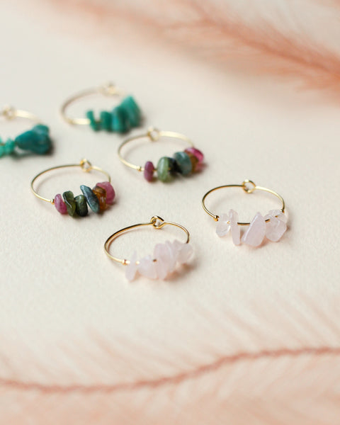 Oorbellen • Hoops - Rozenkwarts