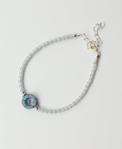 Armband • KESHI flower - Korenblauw