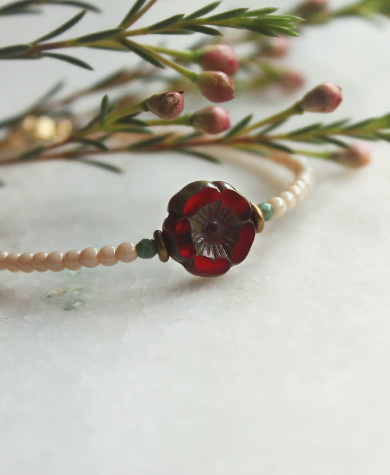 Armband • KESHI flower - Ruby