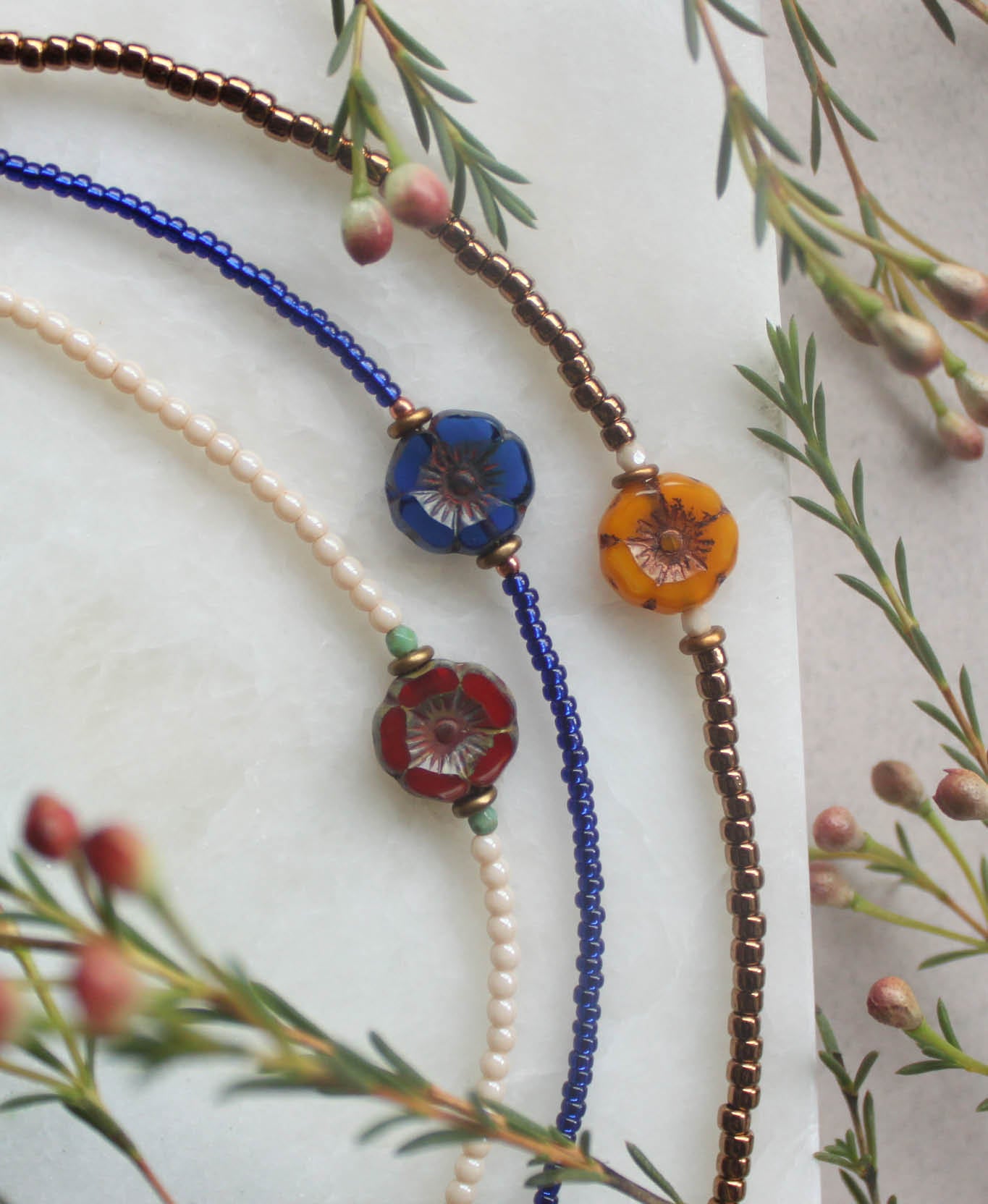 Bracelet • KESHI flower - Ruby