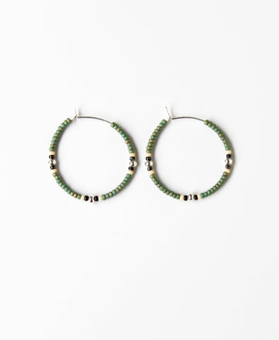 Oorbellen • Meryl, Hoops - Salie Green