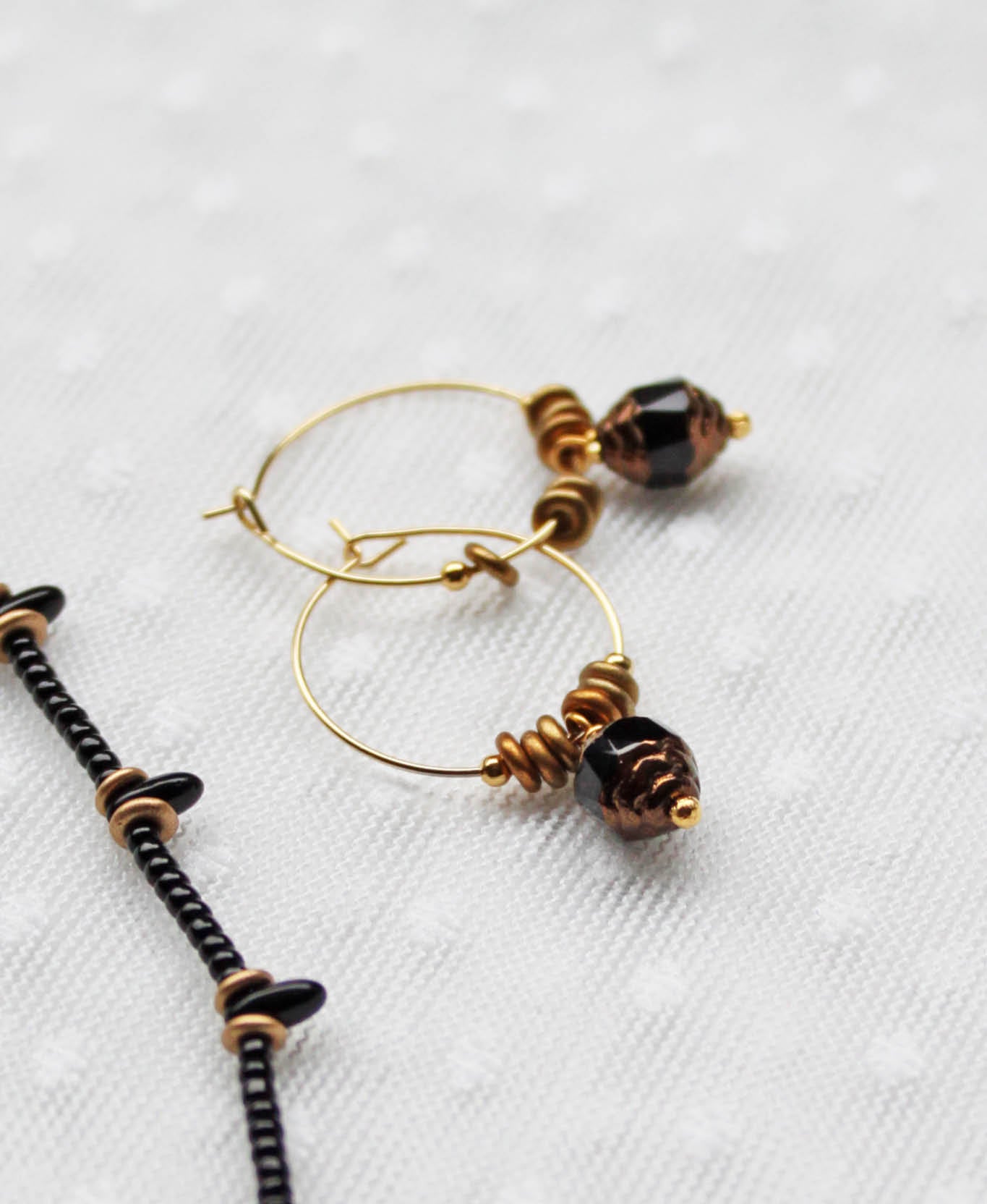 Oorbellen • Vintage Hoops, Black