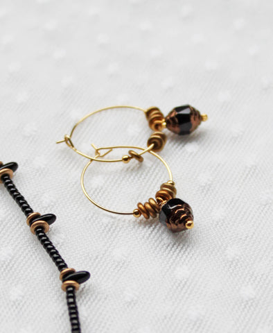 Oorbellen • Vintage Hoops, Black
